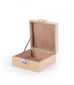 Beige Square Glass Jewelry Box (17cm*8cm)