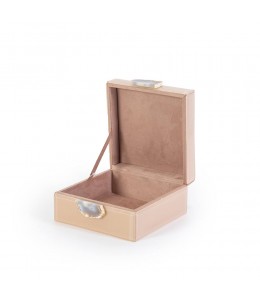 Beige Square Glass Jewelry Box (17cm*8cm)