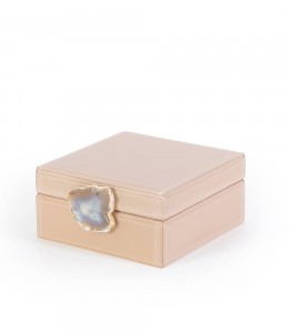 Beige Square Glass Jewelry Box (17cm*8cm)