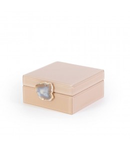 Beige Square Glass Jewelry Box (17cm*8cm)