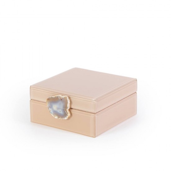 Beige Square Glass Jewelry Box (17cm*8cm)