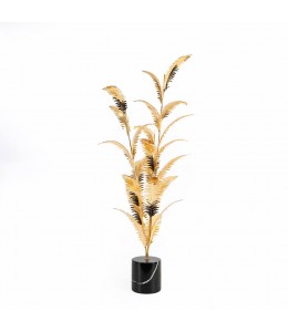 Fern Brass Leafs Tree With Marble Base 