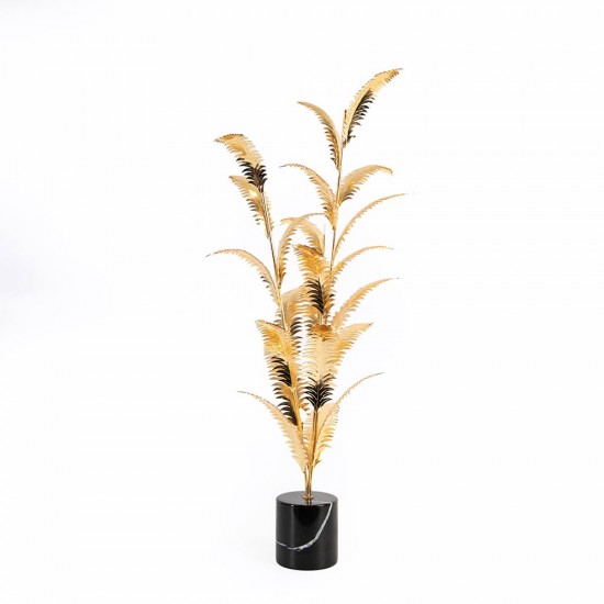 Fern Brass Leafs Tree With Marble Base 