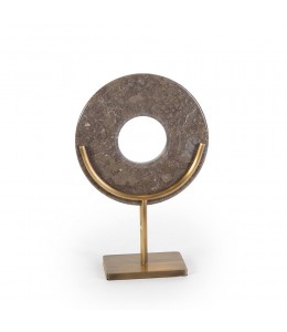 Marble disc Brass Leg Gray Small 