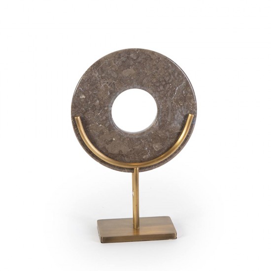 Marble disc Brass Leg Gray Small 