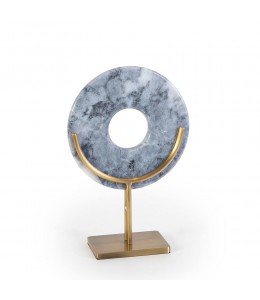 Marble disc Brass Leg White Large 