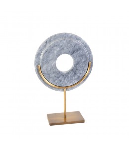 Marble disc Brass Leg White Small 