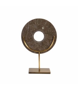 Marble disc Brass Leg Gray Large 