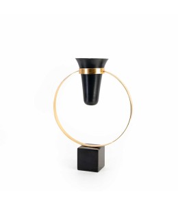 Brass Ring Wase with Marble Base 