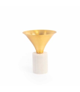 Brass Vase With Marble Small