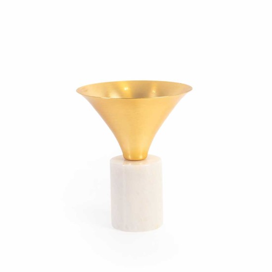 Brass Vase With Marble Small