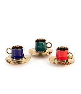 Green and Pink 6-Person Tea Set 