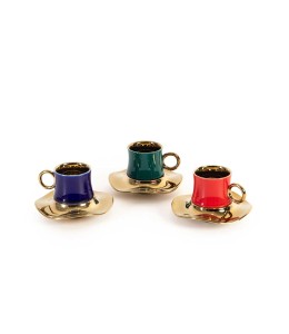 Green and Pink 6-Person Tea Set 