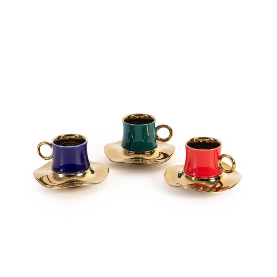 Green and Pink 6-Person Tea Set 