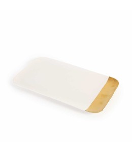 Pors.white and Gold Rectangle service Plate