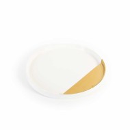 Pors.White and Gold  Round Service Plate