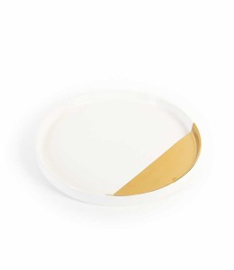 Pors.White and Gold  Round Service Plate