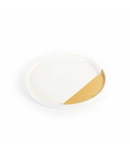 Pors.White and Gold  Round Service Plate