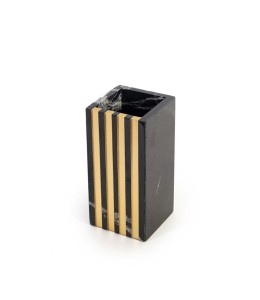 Black Marble Vase With Gold Striped