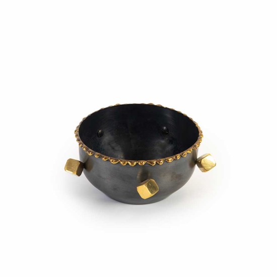 Coper with Gold Touch Bowl Large