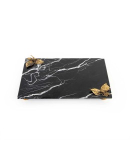 Rectangle Marble Tray With Brass Bee 