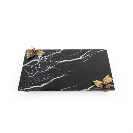 Rectangle Marble Tray With Brass Bee 