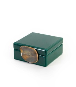 Green Square Glass Jewelry Box (17cm*8cm)