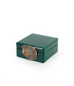 Green Square Glass Jewelry Box (17cm*8cm)