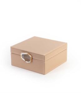 Beige Square Glass Jewelry Box (22cm*11cm)