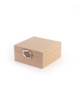 Beige Square Glass Jewelry Box (22cm*11cm)