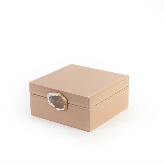 Beige Square Glass Jewelry Box (22cm*11cm)