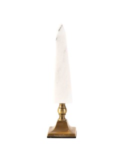 Standing Stone Marble White With Brass Leg 