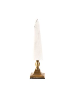 Standing Stone Marble White With Brass Leg 