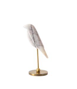 Marble Bird White with Bronze Legs