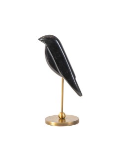 Marble Bird Black with Bronze Legs