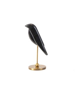 Marble Bird Black with Bronze Legs