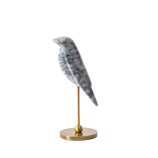 Marble Bird Gray with Bronze Legs