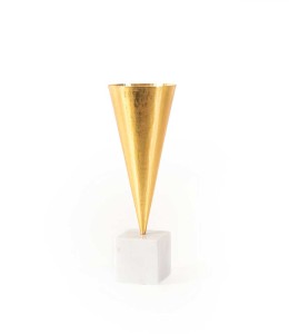 Brass Trophy Marble Vase small