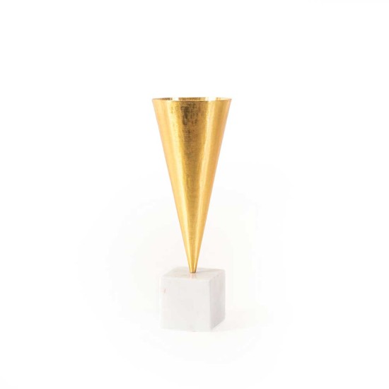 Brass Trophy Marble Vase small