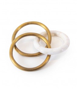 Brass Ring Marble Rice White 