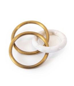 Brass Ring Marble Rice White 