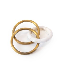 Brass Ring Marble Rice White 