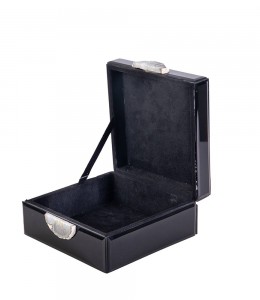 Black square glass jewelry box (22cm*11cm)