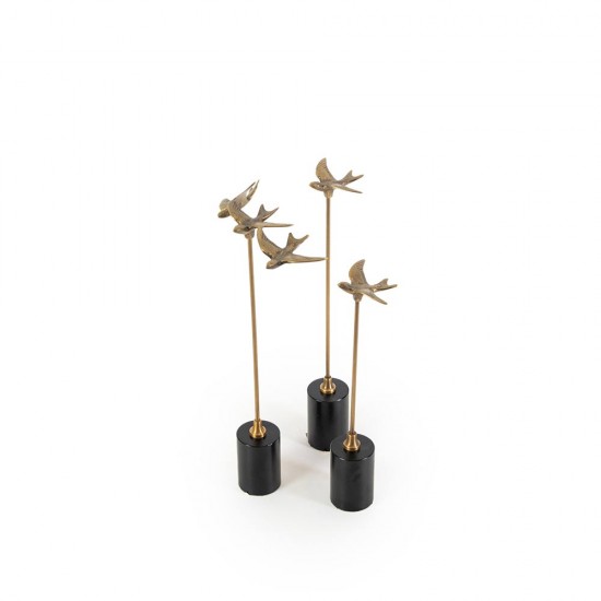 Brass bird 3 pieces set 