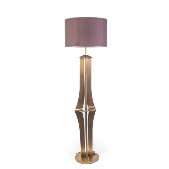 Brass laminated floor lamp