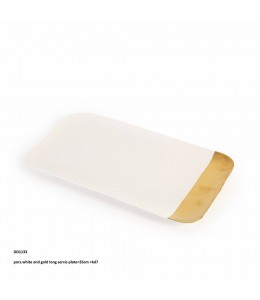 Pors white and gold rectangle service-plate