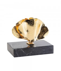 Table gingko brass with marble small