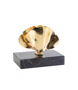 Table gingko brass with marble small