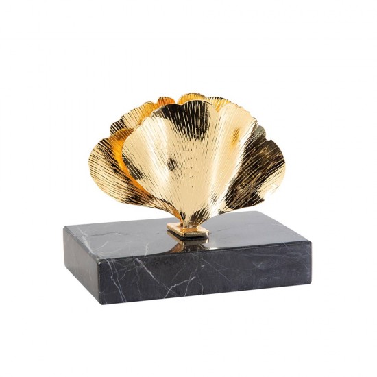 Table gingko brass with marble small